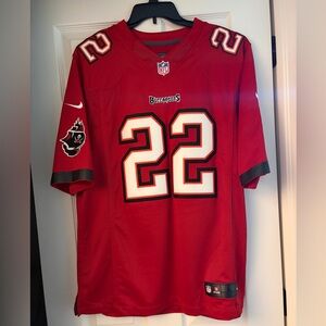 NFL Red Buccaneers #22 Football Jersey with White & Black Accents